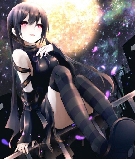 Anime girl in black