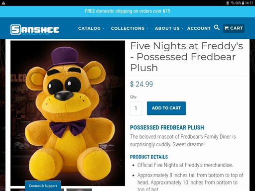 sanshee fredbear plush