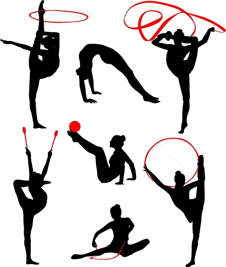 Силуэт художественной гимнастики с булавами