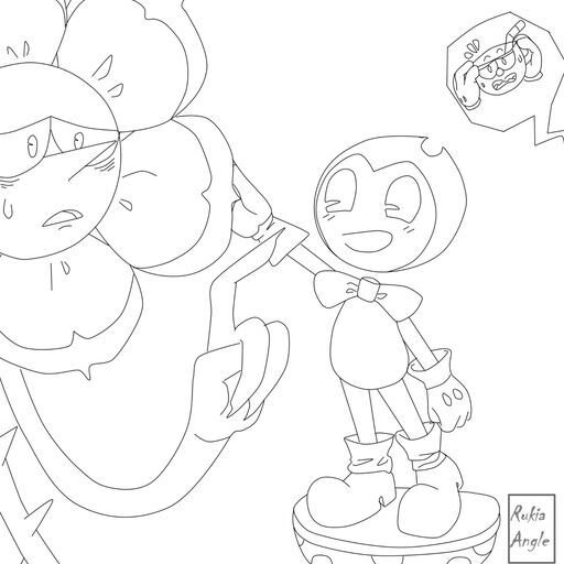 uncolored bendy and the ink machine coloring pages
