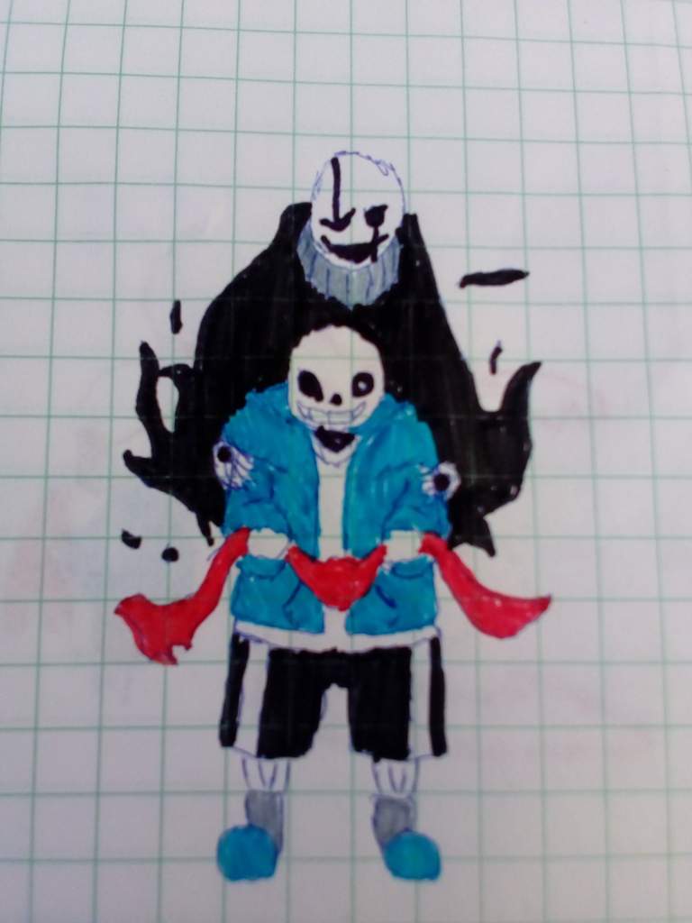 Dibujo de gaster vs sans Wiki Undertale Español Amino