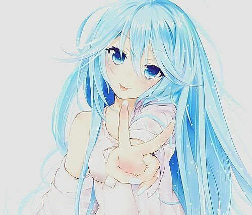 Anime girl with light blue hair