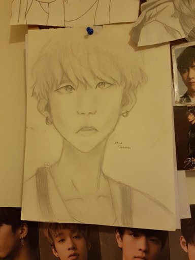 Lmao one of my old 'attempts' at drawing yoongi 😂😂 | ARMY's Amino