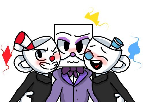 king dice and the devil and mugman and cuphead