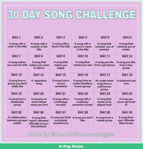 30 Day Song Challenge 2 K Pop Amino