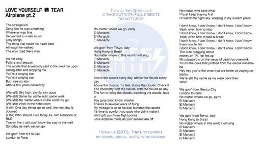 Bts Airplane Pt 2 Lyrics Army S Amino