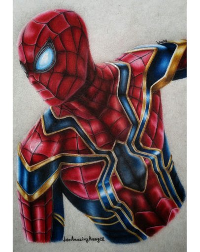 spider man iron suit drawing