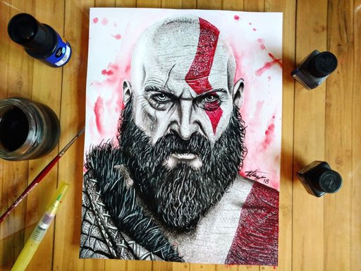 Dibujando A Kratos God Of War Tinta China •arte Amino• Amino