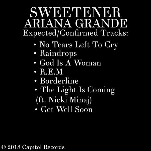 Sweetener Tracklist Ariana Grande Amino 