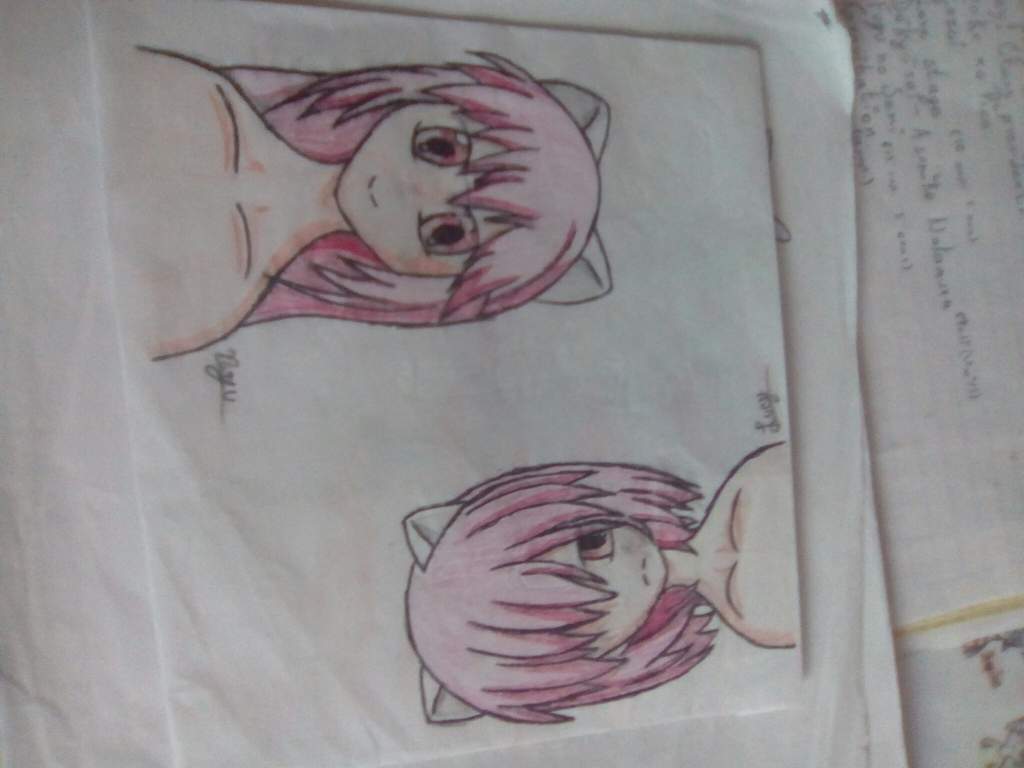 Os Ense Un Dibujo De Nyu Y Lucy Resuvido Elfen Lied Y Animes