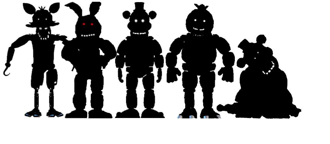 These are some edits I made. I made shadow forms of the FNaF 1