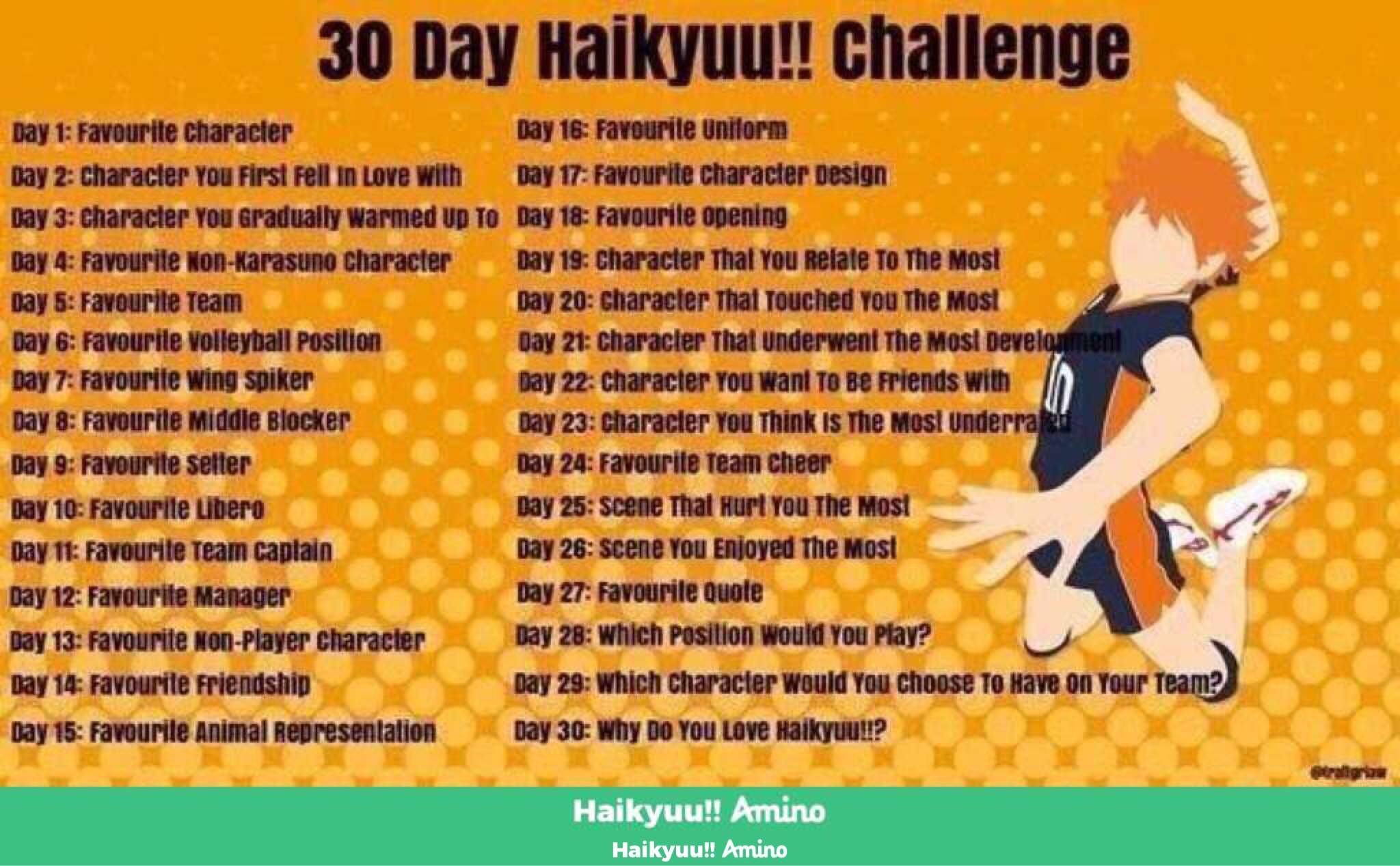 30 Day Haikyuu Challenge