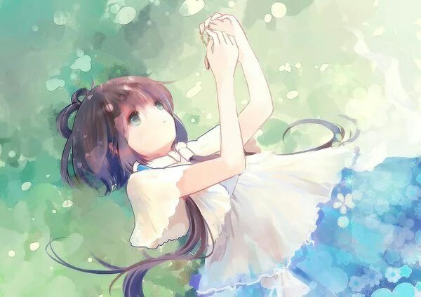 Anime girl holding out hand