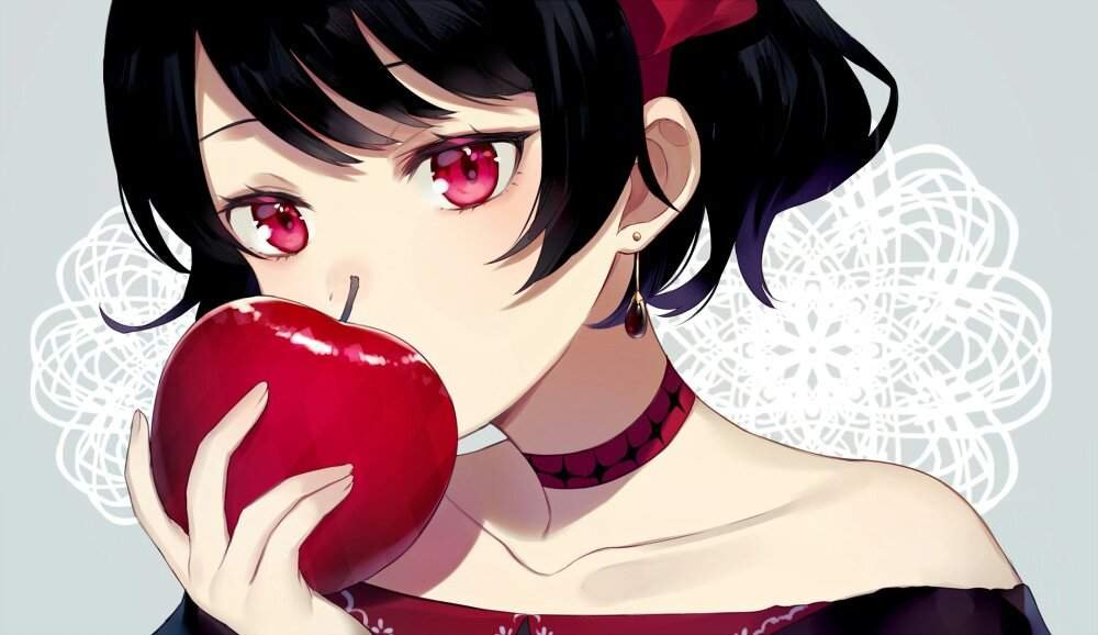 Anime red eyes black hair