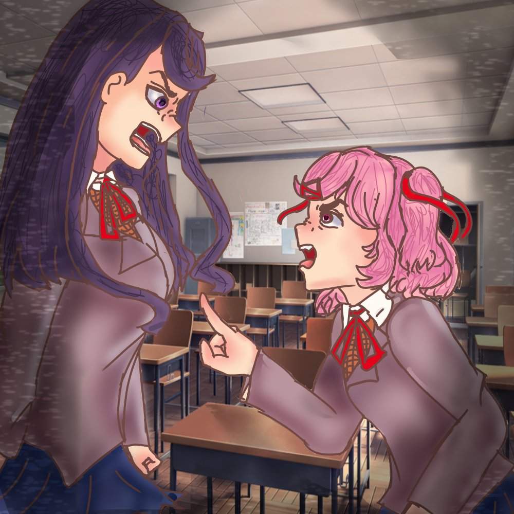 Yuri And Natsuki Fight Act 2 Poem Panic Doki Doki Literature Club