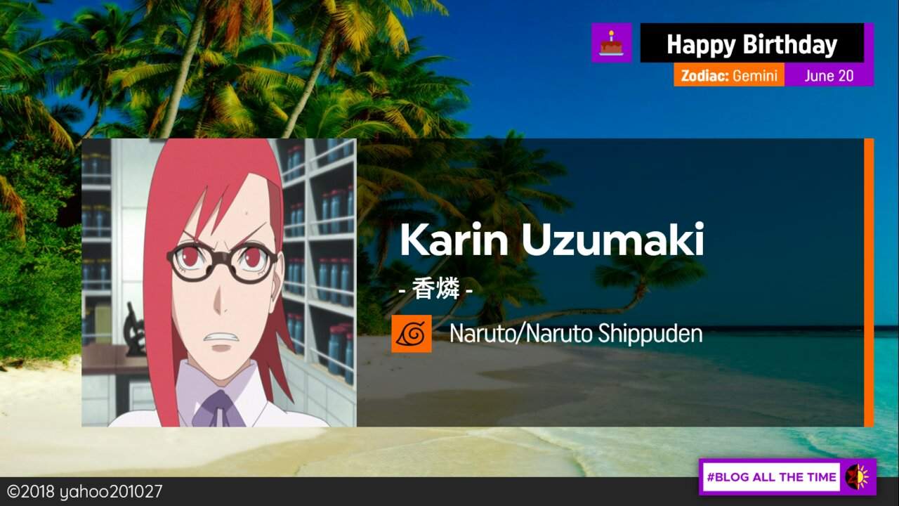 Happy Birthday Karin Uzumaki Naruto Amino