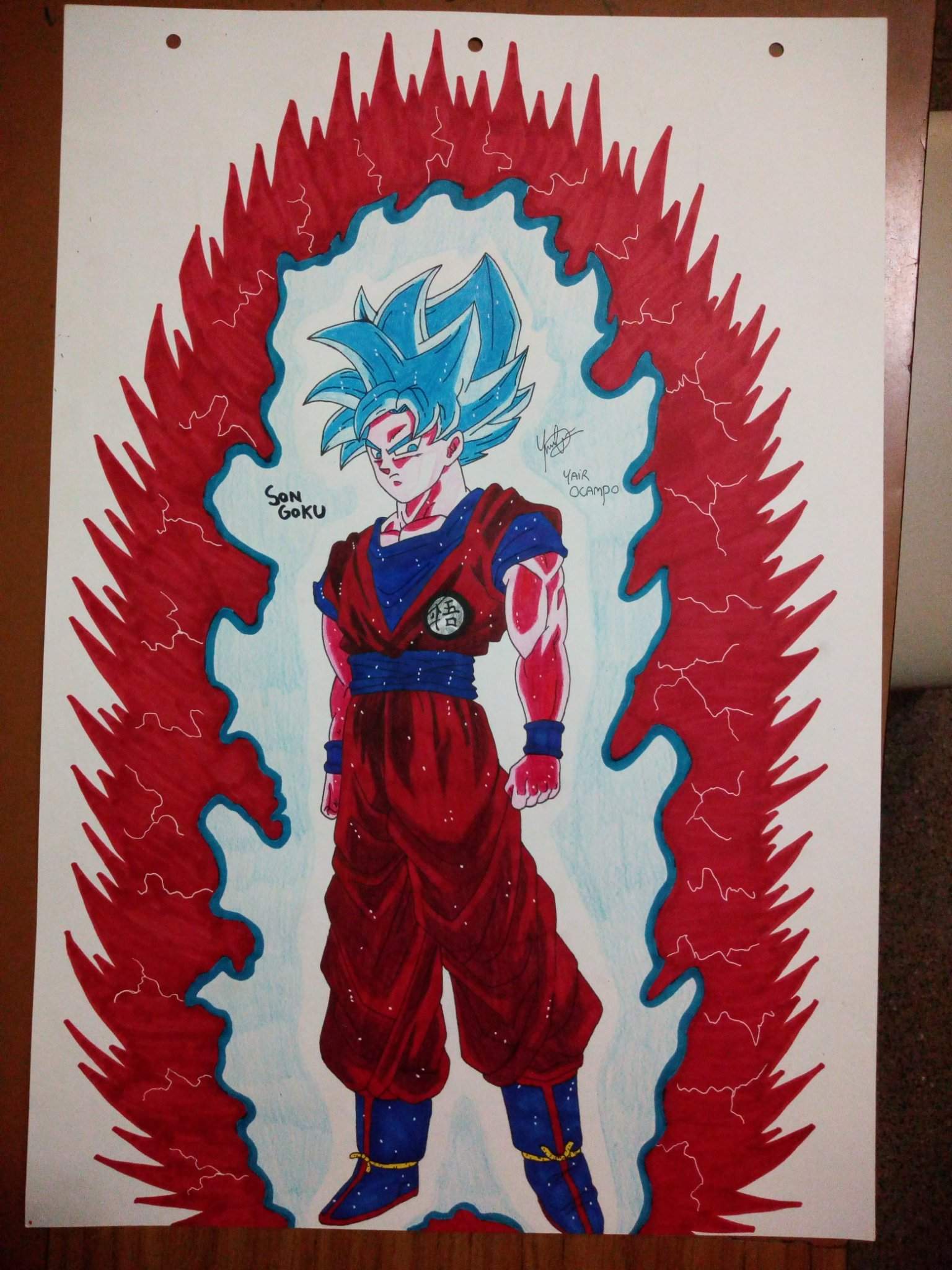 Dibujo De Goku Blue + Kaioken | •Dibujos y Animes• Amino