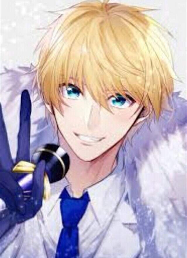 Anime male blonde hair blue eyes