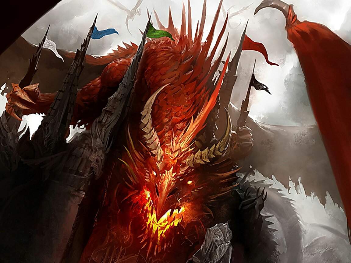 Огромный Огненный дракон арт