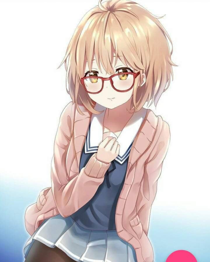 Blonde anime girl with glasses