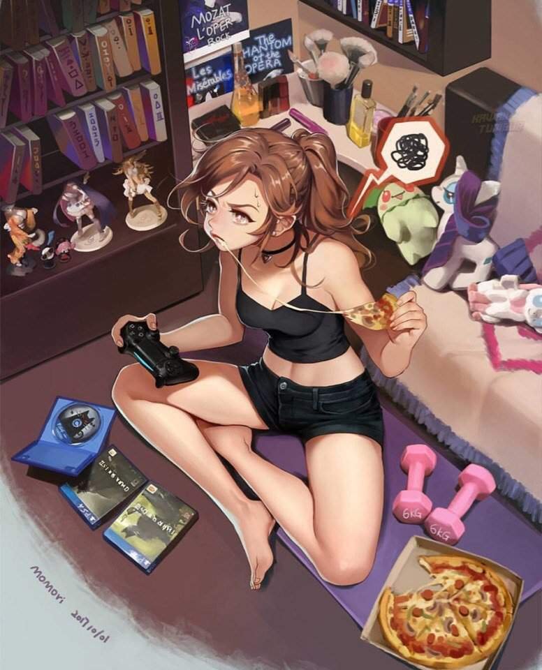 Sexy anime gamer girl