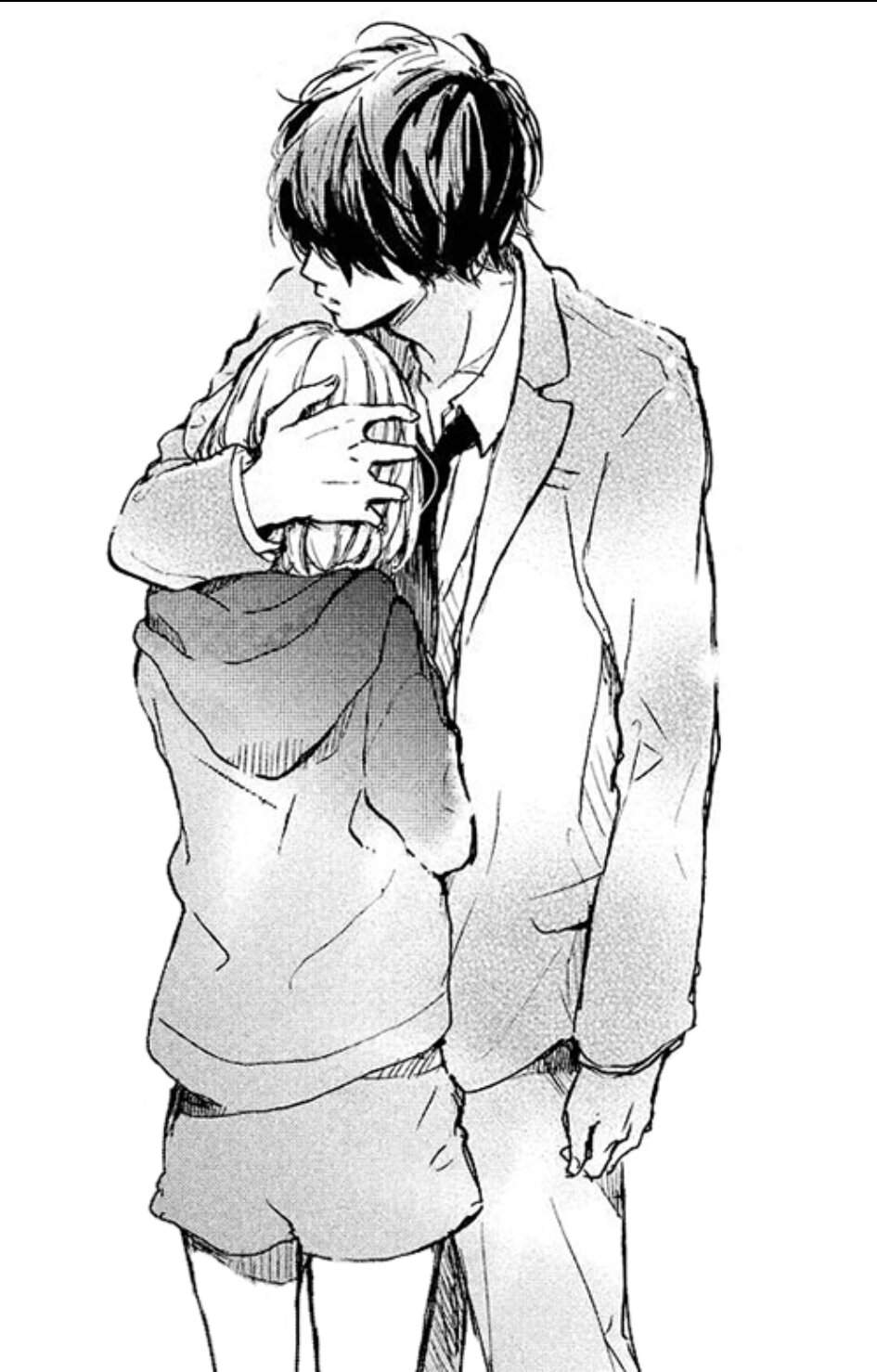 Мальчик обнимает мальчика аниме