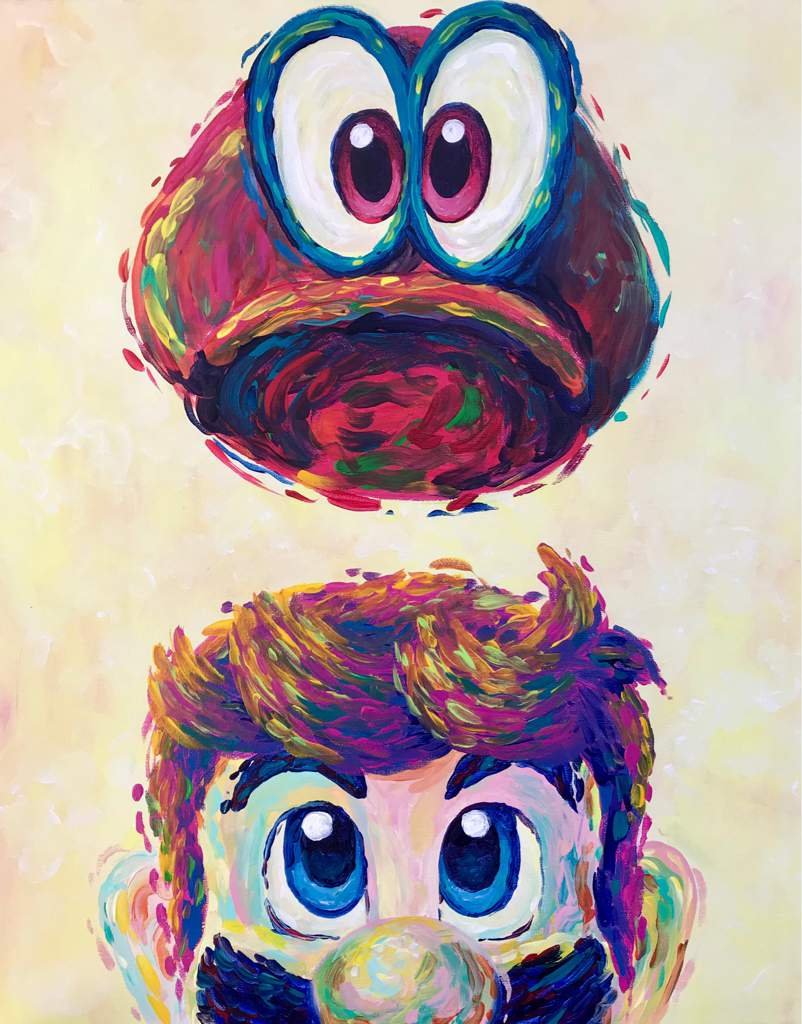 Mario acrylic paintings Nintendo Switch! Amino