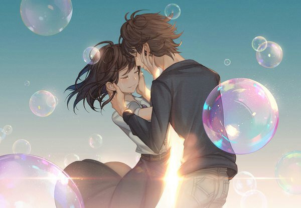 Anime couple in love