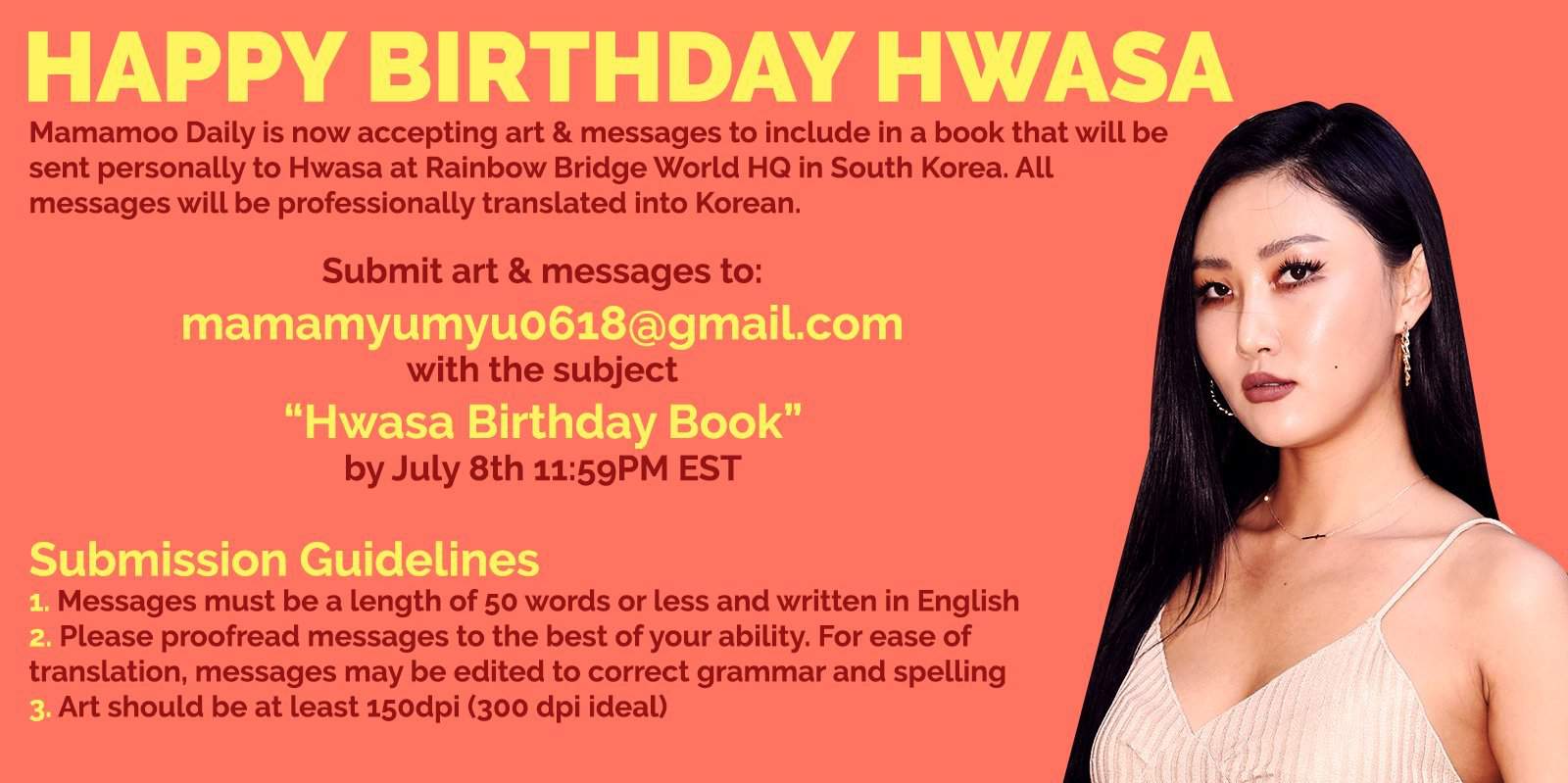 Hwasa Birthday Book Project by @mamamoodaily | MAMAMOO Amino