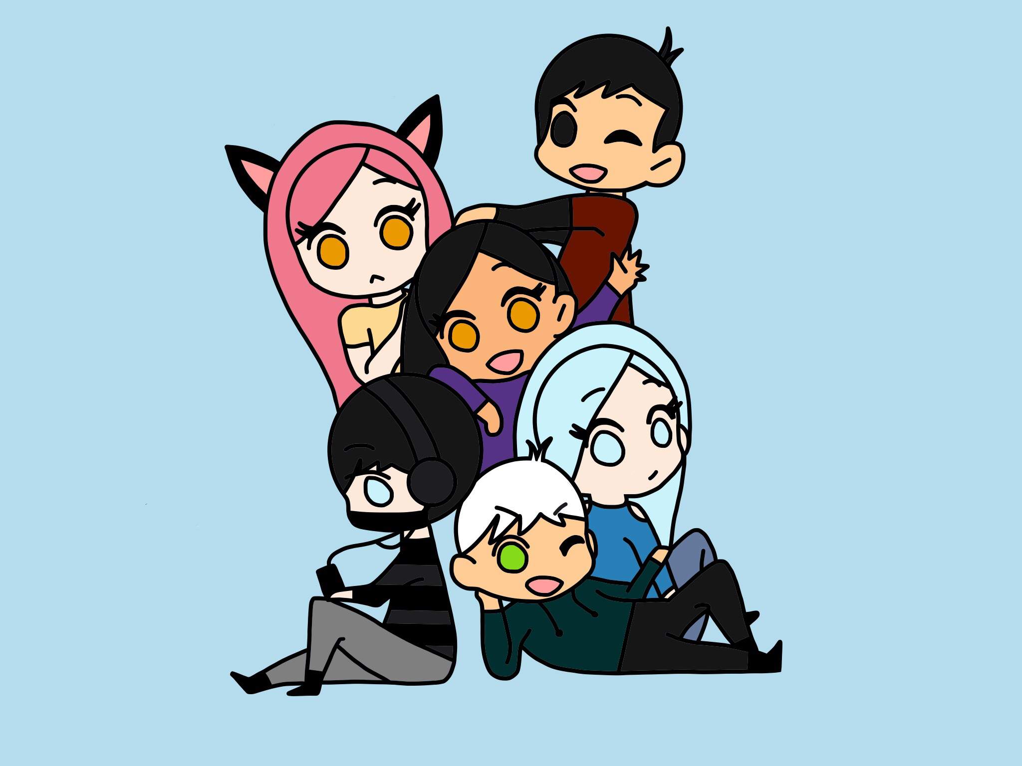 Friends Chibi Base Group Of 5 - Cinco Wallpaper