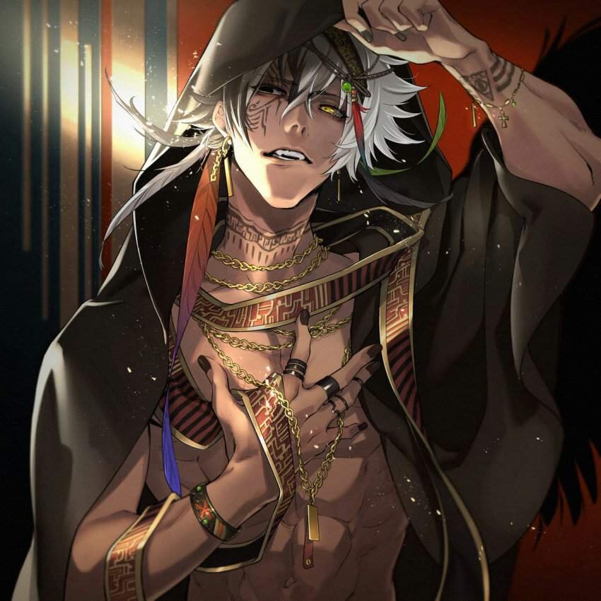 Anime guy with dark skin