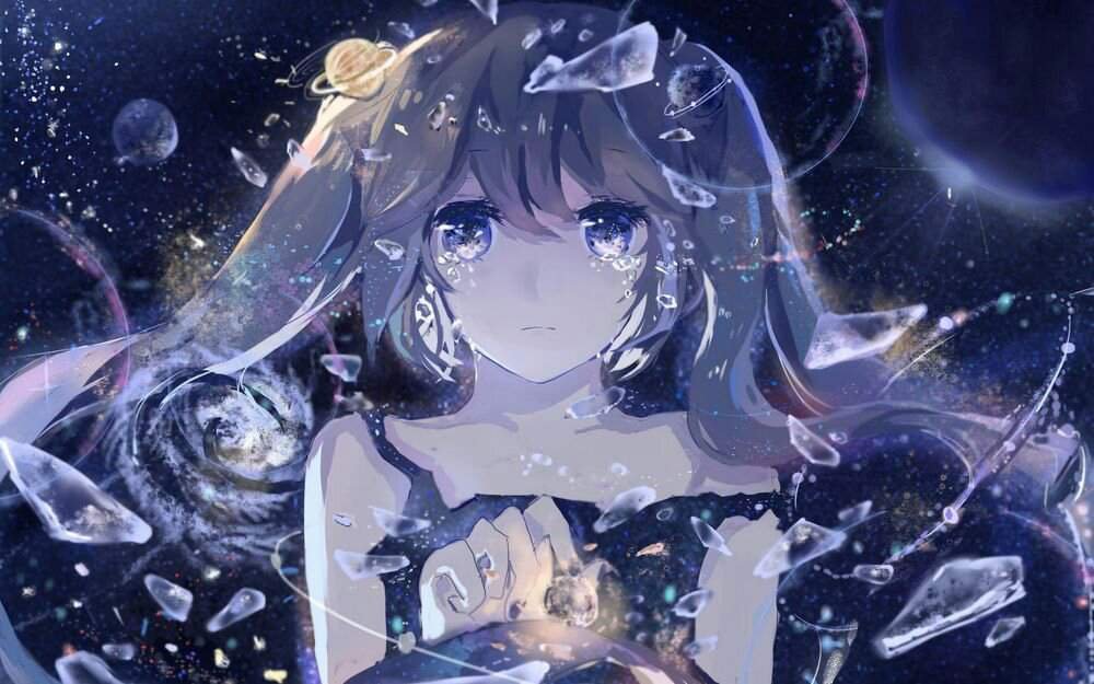 Anime girl with stars