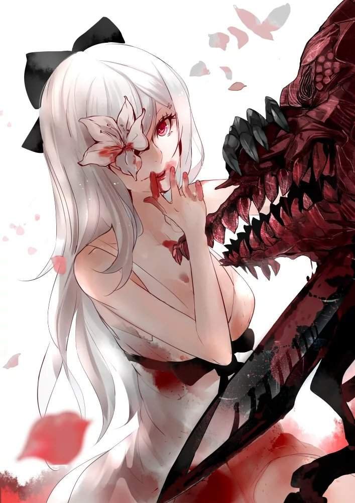 Anime girl sharp teeth
