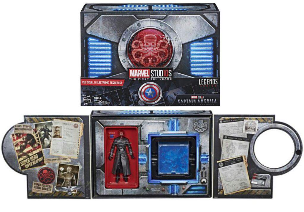 SDCC 2018 EXCLUSIVE HASBRO MARVEL LEGENDS RED SKULL & ELECTRONIC TESSERACT SET 