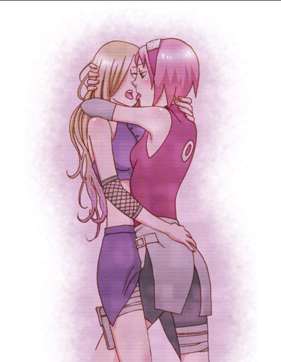 Sakura and ino kiss.