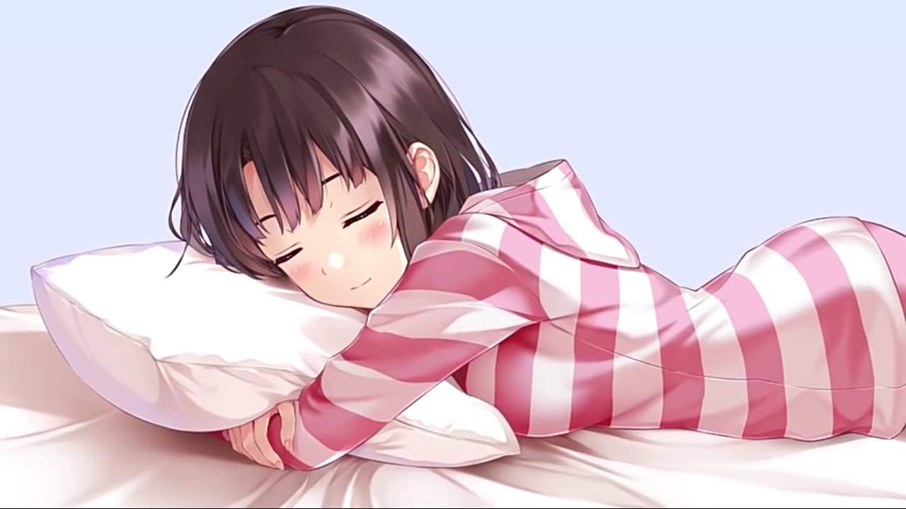 Спящая девочка аниме обои