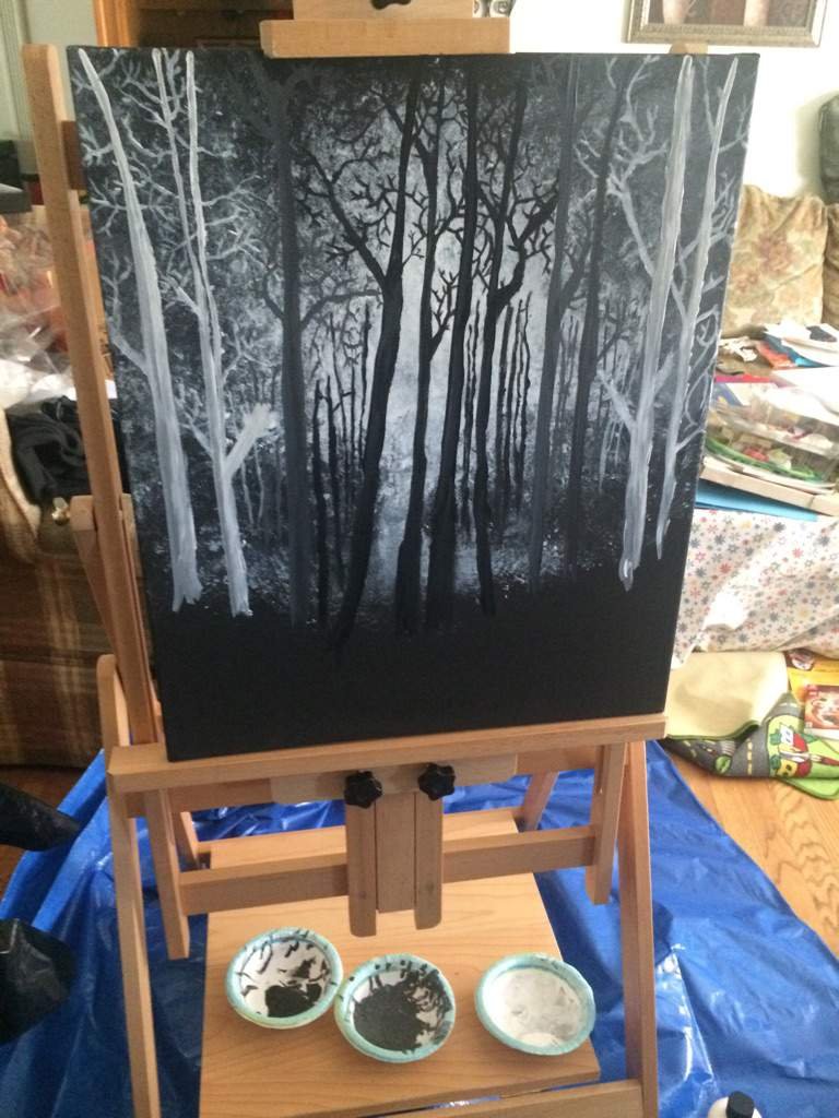 Got a new easel for all me bob ross painting n i made something nice