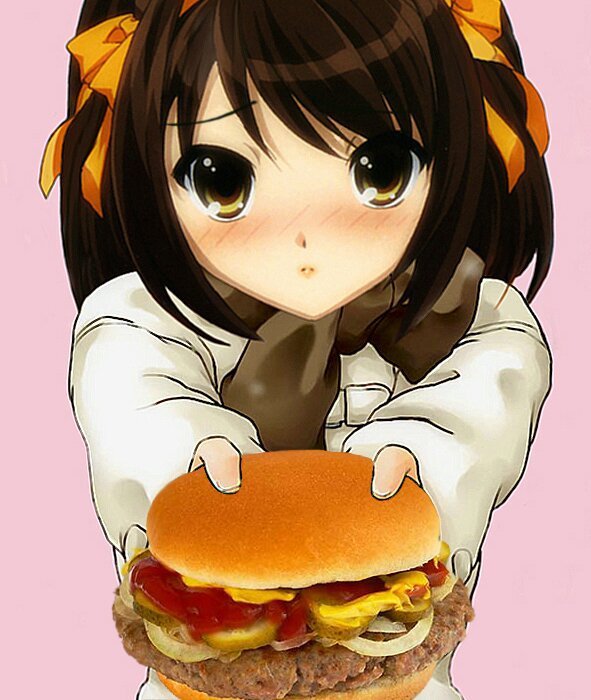 Anime girl eating cookie