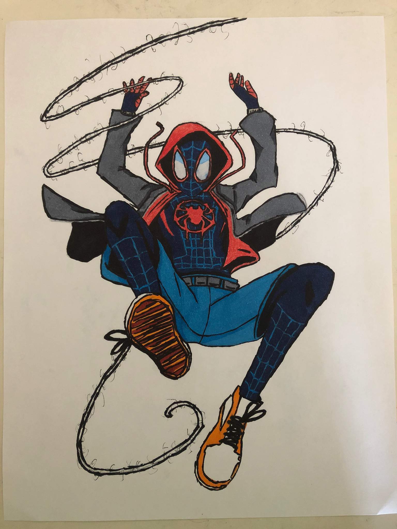 Человек паук Майлз Моралес нарисовать