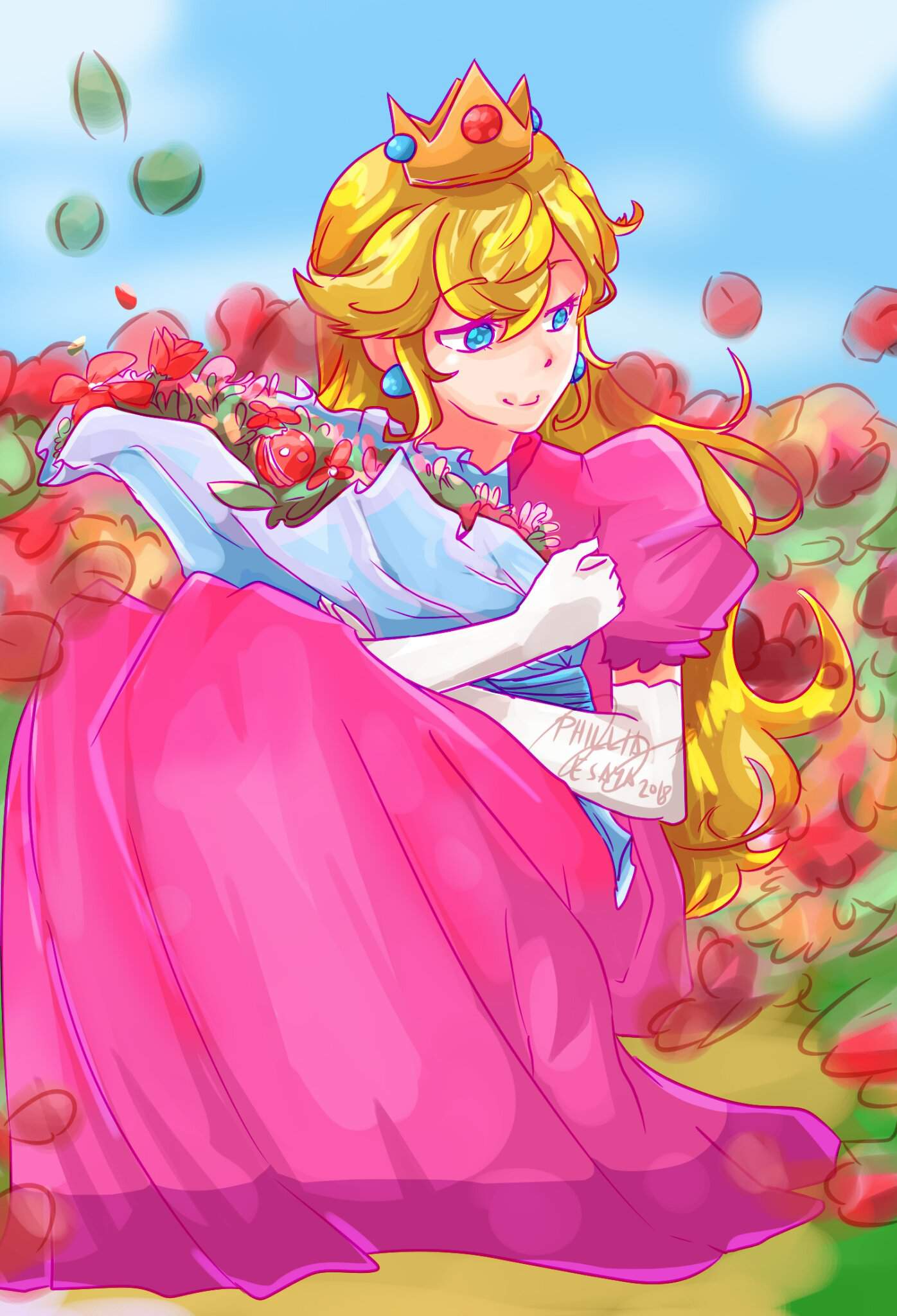 Princess Peach and Flowers Mario Amino.