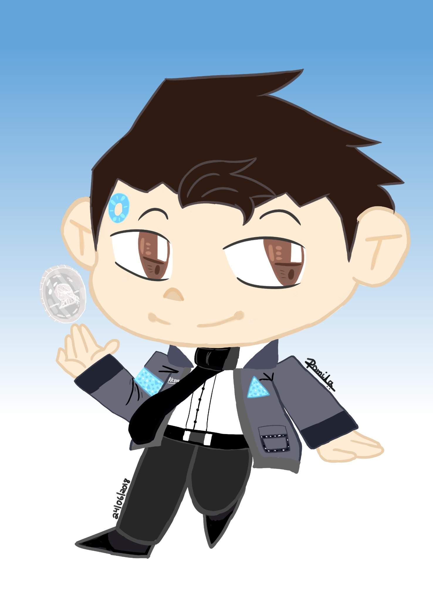 Chibi Connor Line Less Art Detroitbecome Human Official Amino