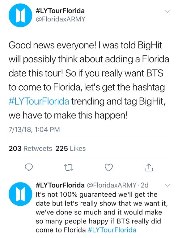 BTS POSIBLY MIGHT COME TO FLORIDA ARMY's Amino