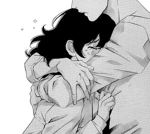 Anime girl hugging boy gif