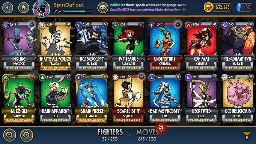 A Screenshot of the Fighters I use the most 💀 Skullgirls 💀 Amino.