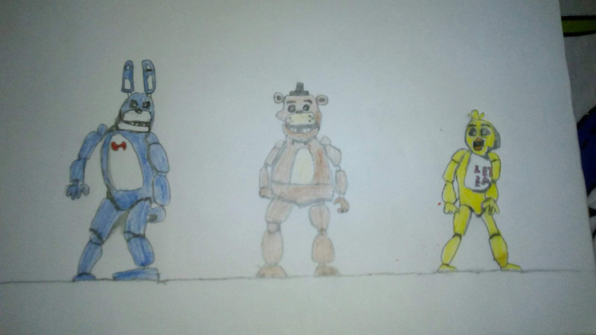 Mi dibujo de los animatronicos FNaF Amino Español Amino