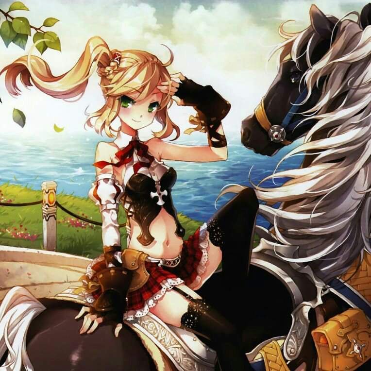 Anime girl with horse