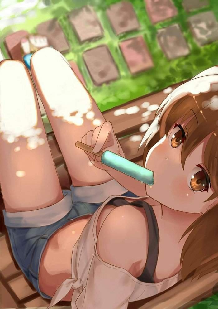 Anime girl with popsicle