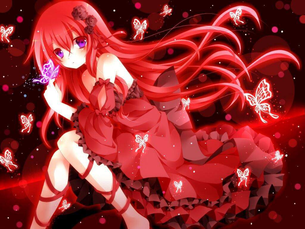 Anime girl with red eyes