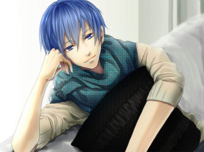 Anime guy with dark blue hair