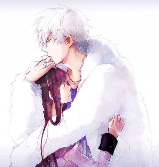 Anime couple white hair